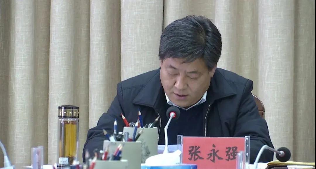 彭阳县委副书记,政府代县长张永强主持会议并讲话.