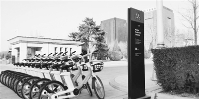 停在路边的摩拜电动助力车。本报记者  樊卓妮  摄