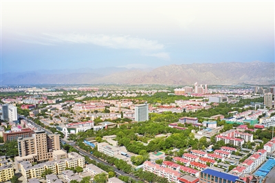 <p>　　大武口区鸟瞰。</p>