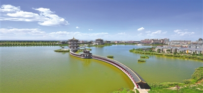 <p>　　灵武市兴唐苑风景如画。（灵武市委宣传部提供）</p>