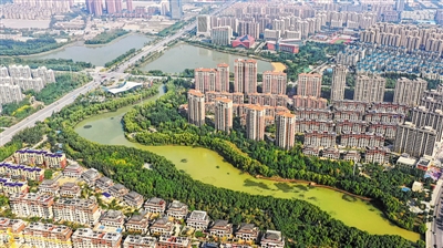 <p>　　银川市典农河风光旖旎。</p>