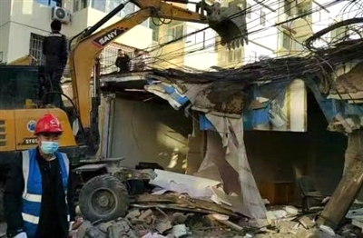 西桥巷违建被拆除现场。安秀社区供图
