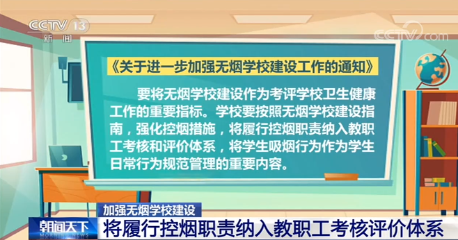 加强无烟学校建设：力争2022年底各类学校全面建成无烟学校