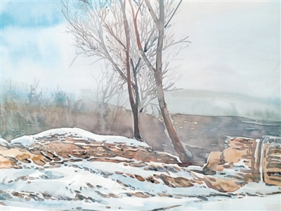 <p>　　雪景（水彩）　　　　　　　　　　　　　　　　　　　　　　彭阳三中　习婷婷</p>