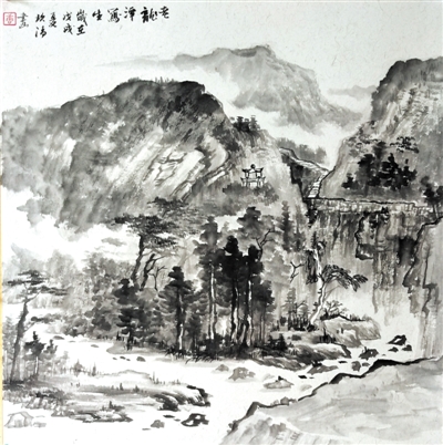 <p>　　绿水绕青山</p>