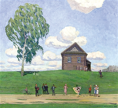 <p>　　短期休假的年轻水手（布面油画）西多罗夫</p>