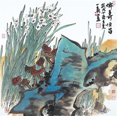 <p>　　芝仙拱寿（国画）　　　　　　　　　周一新</p>