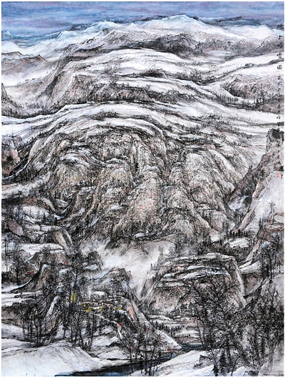 <p>　　塬上瑞雪图</p>