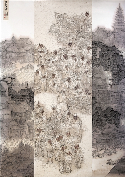 <p>　　吾土吾民（国画）　　　　　　李永宏</p>