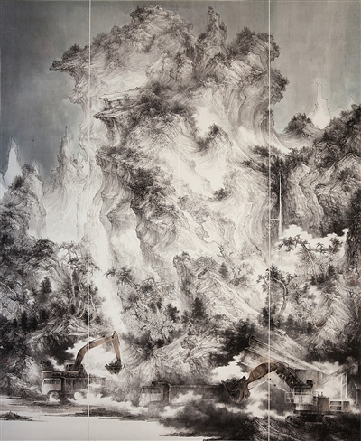 <p>　　殇（国画）　　　　　　　　　　张晓宇</p>