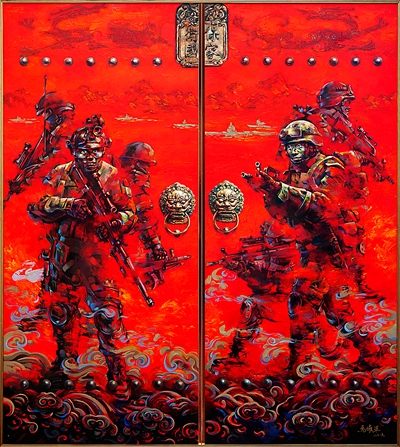<p>　　家国卫士（油画）　马惟军</p>