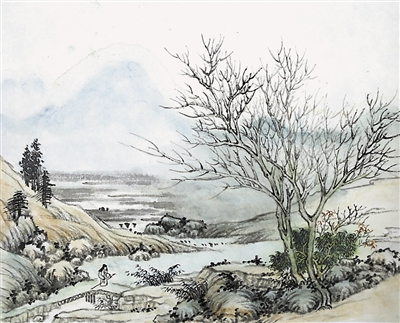 <p>　　叠岭晴云</p>