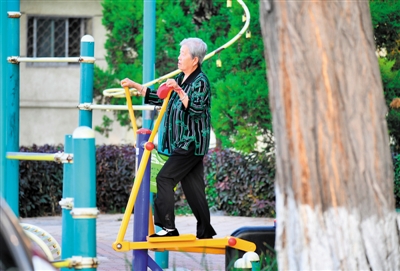 <p>　　各类公共健身器材为市民提供了休闲健身的好去处。</p>