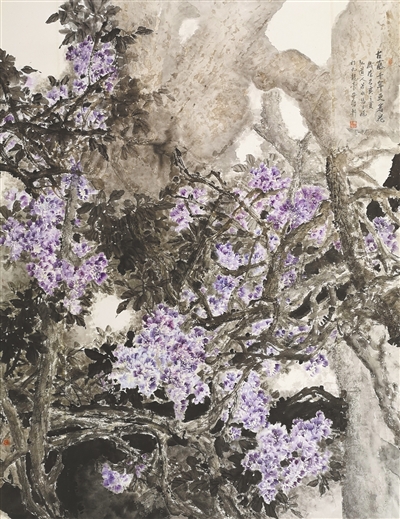 <p>　　千年古藤更著花　　　马玉馗　　</p>