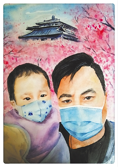 <p>　　待到武大樱花时（水彩画）　　丁立新</p>