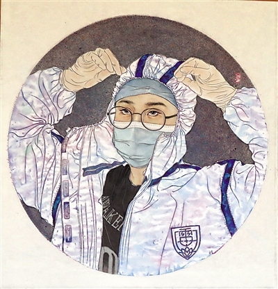 <p>　　天使在人间（国画）　沙立立</p>