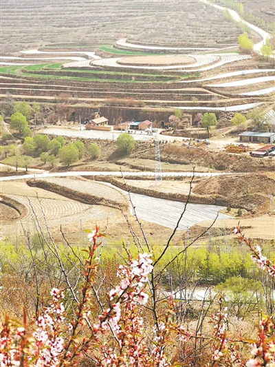<p>　　彭阳旱作梯田美景初现。</p>