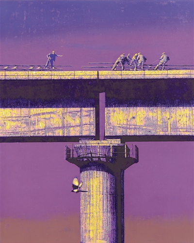 <p>　　时间·时间（减版木刻）</p>