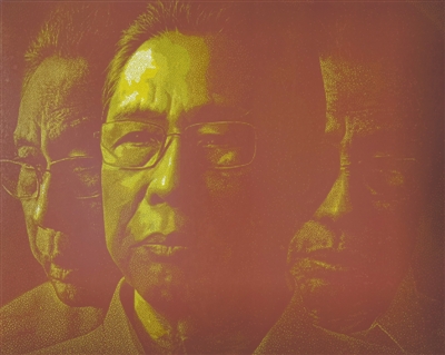 <p>　　钟南山（套色木刻）</p>