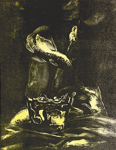<p>　　让时间漂一会儿（石版套色）</p>