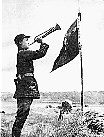 <p>　　斯诺在豫旺堡拍摄的“抗战之声”。（资料图片）</p>