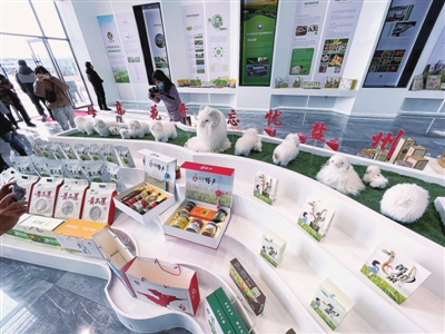 <p>　　盐池县惠安堡黄花菜展厅里丰富的黄花菜制品令人目不暇接。　本报记者王鼎摄</p>