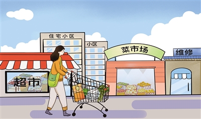亲民蔬果店、繁华商业街……社区商圈让市民一站式享受吃喝玩乐购等各种服务。