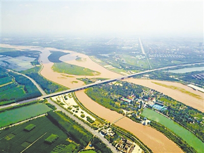 <p>　　被黄河水润泽的宁夏平原。（本图由自治区生态环境厅提供）</p>