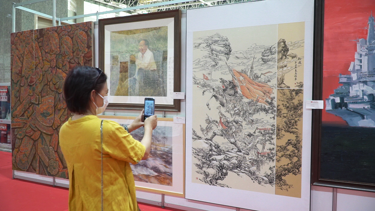 建党100周年绘画制作,建党100周年绘画作品 视频庆祝建党100周年书法美术摄影民间工艺作品展开展