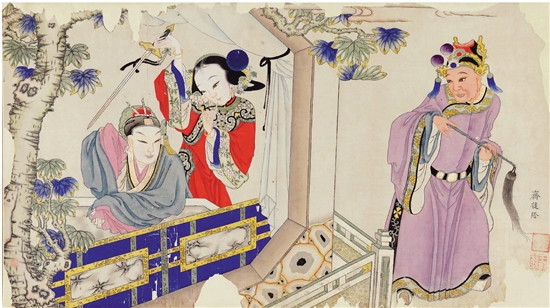 百花公主 59.5×105.5cm 天津杨柳青 纸本 清乾隆 中国美术馆藏