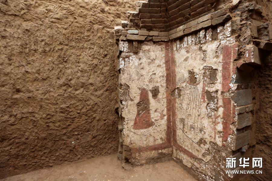 陕西发现罕见唐墓壁画