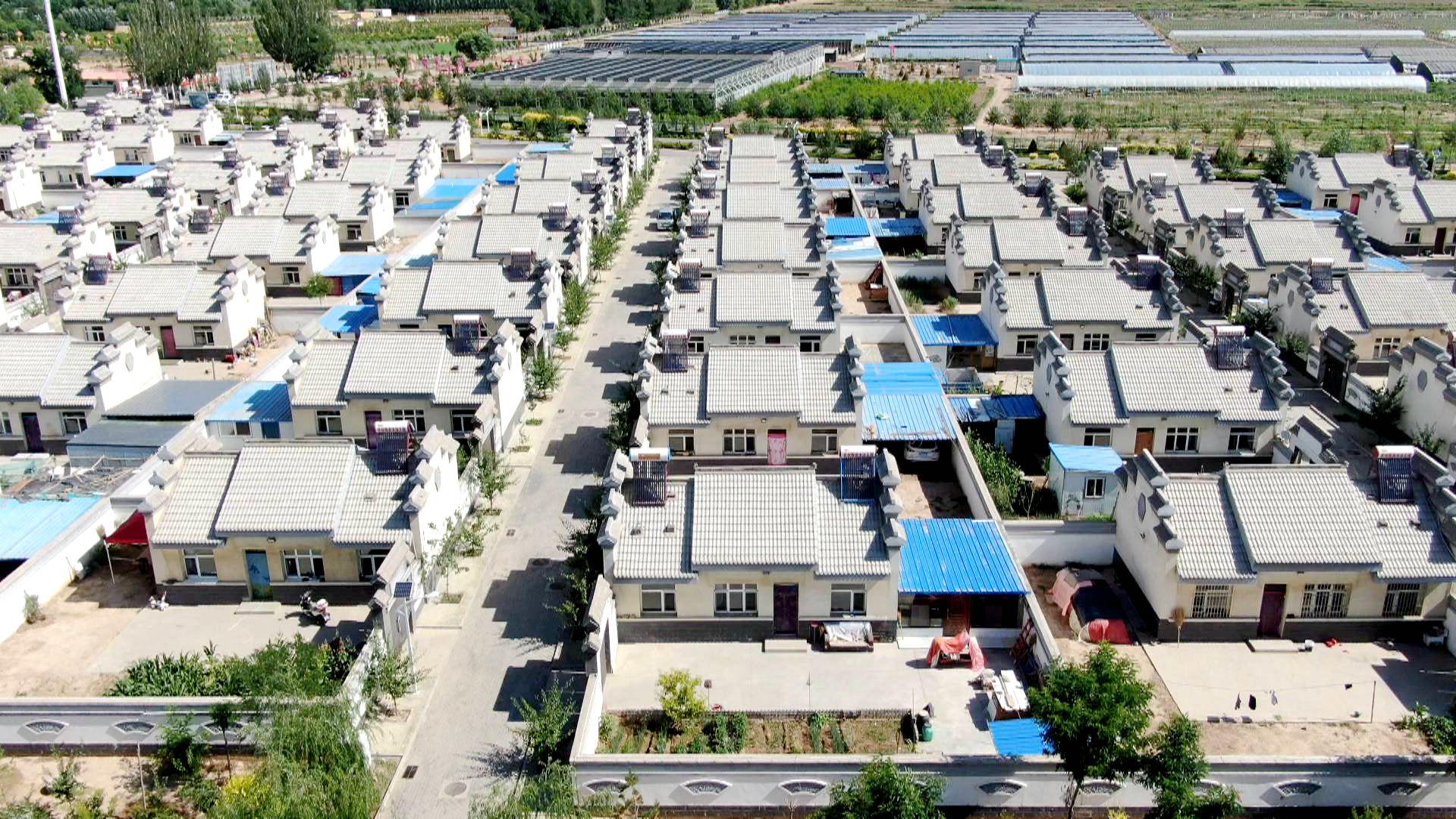 银川市金凤区丰登镇润丰村鸟瞰图.银川新闻传媒集团 鲍成龙 摄