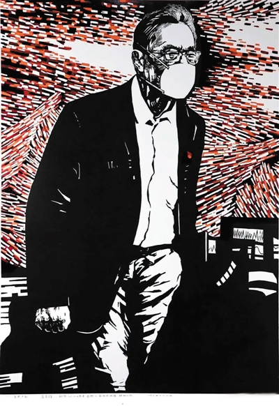 <p>　　真英雄（版画）　　何立宏　　</p>
