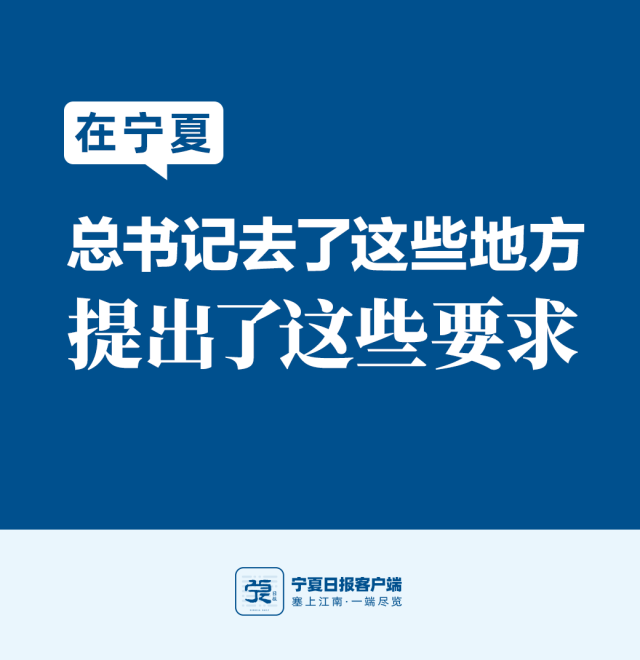 海报|在宁夏,总书记去了这些地方,提出了这些要求!