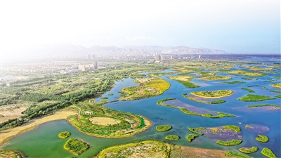     星海湖展现新美景。   （本版图片均由石嘴山市委宣传部提供）