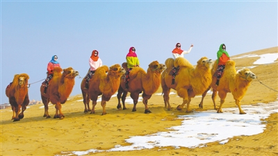 <p>　　骑着骆驼去看雪。　　本报通讯员　赵志阳　摄</p>