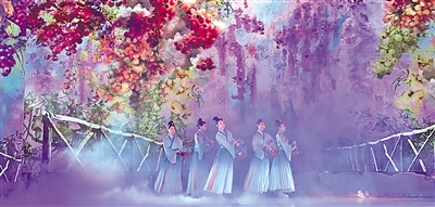 <p>　　美轮美奂的《贺兰山盛典》。本报记者　张辉　摄</p>