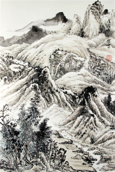 <p>　　　　山水小品三　　　　　　　　　　　牛洁　</p>