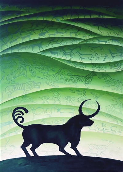     《远古幽思》布面油彩160×120cm2015年