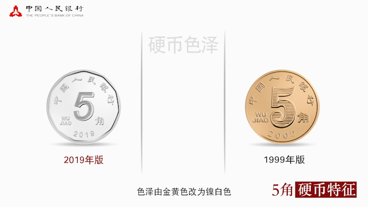 1角硬币   正面边部增加圆点   揭秘了新版人民币的