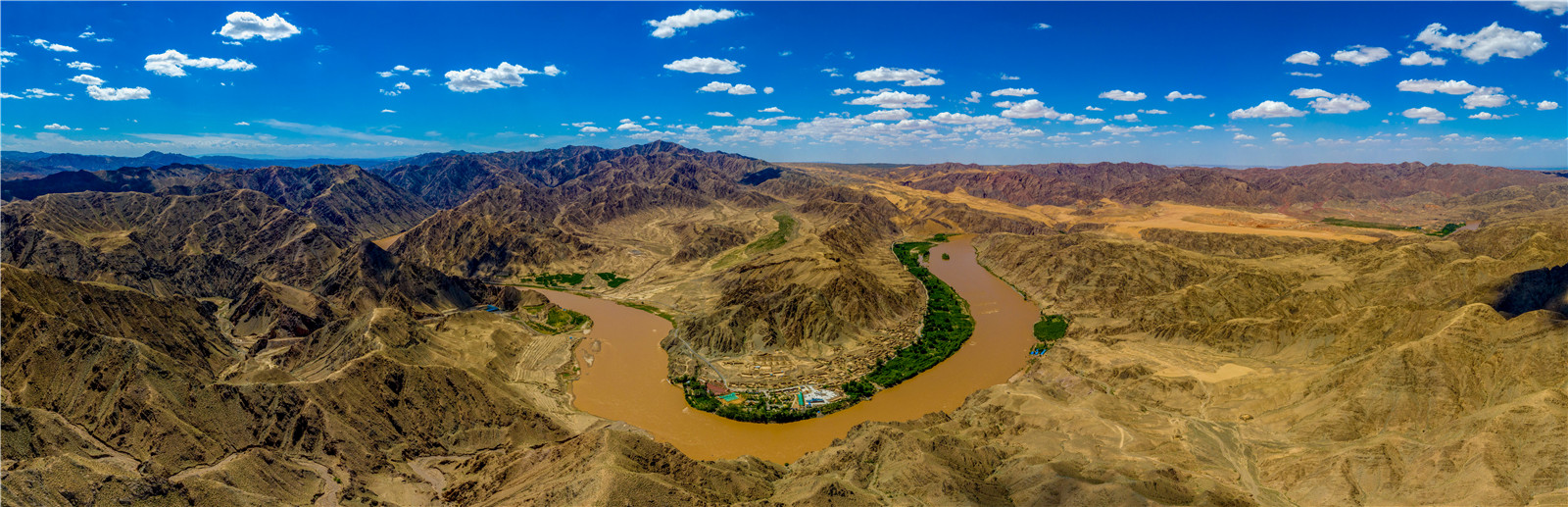 黄河两岸是我家大视野瞰宁夏黄河古村北长滩