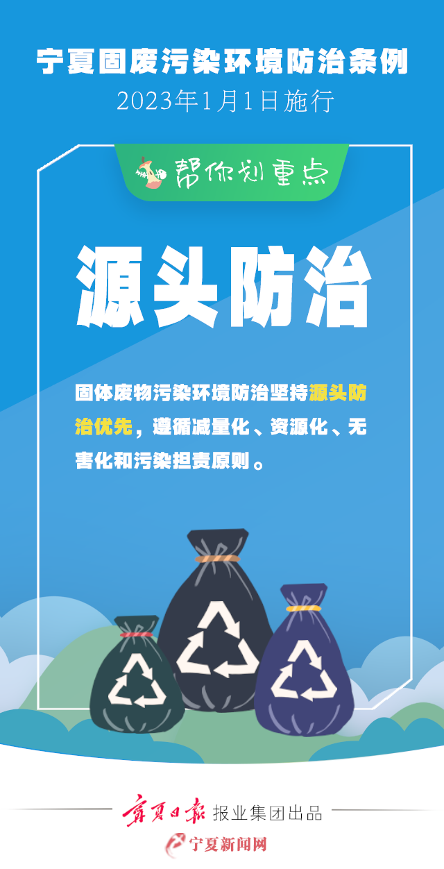 宁夏固体废物污染环境防治条例1月1日施行  一组海报划重点!