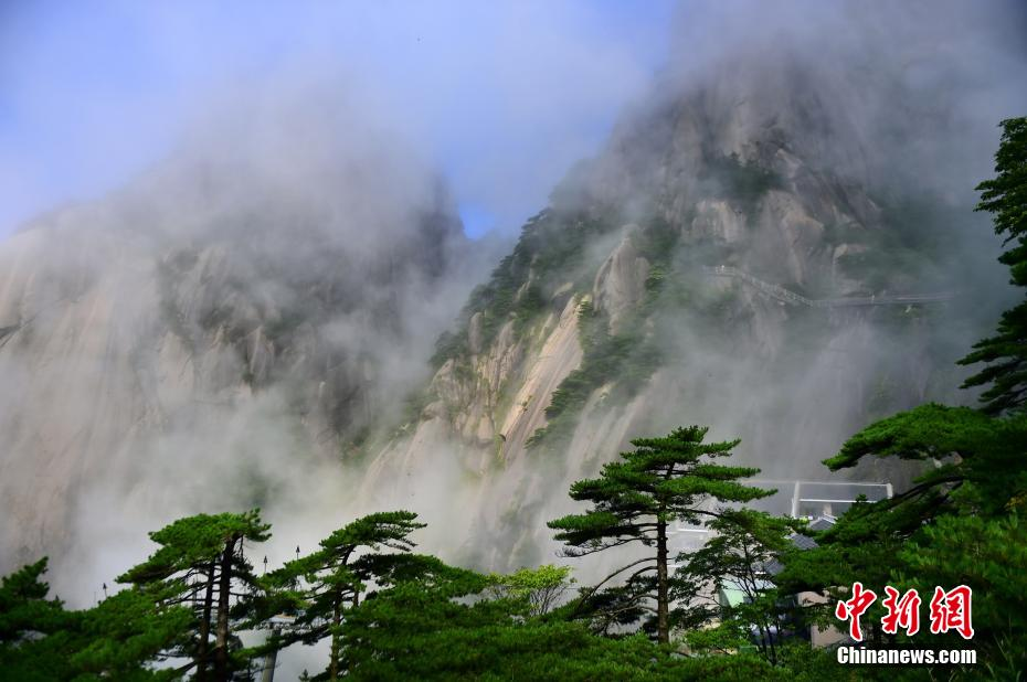 首页 映像 新闻聚焦 8月5日,安徽黄山风景区湛蓝的天空下,云雾缭绕
