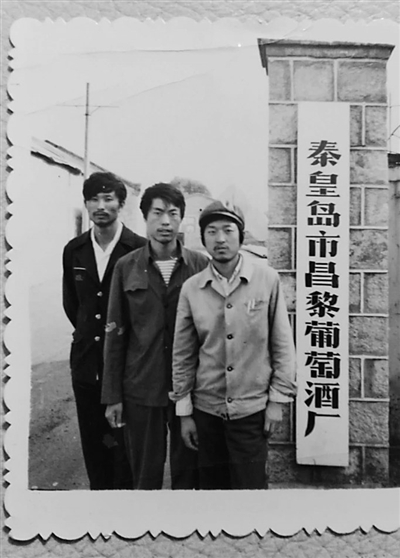     俞惠明（右一）在秦皇岛市昌黎葡萄酒厂学习。　俞惠明/供图